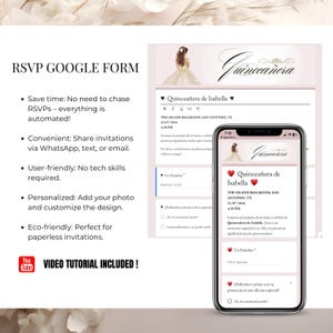 RSVP Google Form for Quinceañera | Formulario de Confirmación Automático para Fiesta de 15 Años | Online Invitation with Trackable RSVP