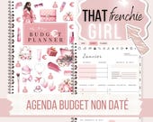 Agenda Budget Mensuel et Annuel Français – Planner Finance Non Daté à Imprimer – Suivi Dépenses – Planificateur Financier Budget Check List