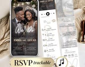 Wedding  RSVP Invite Digital Wedding Invitation with Embedded Countdown Timer, Trackable RSVP and Map, Canva Template Website Wedding Evite