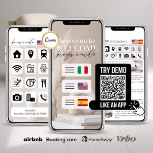 Airbnb Digitaal Meertalig Welkomstboekje Italiaans Engels Spaans voor Airbnb-hosts, B&B's, lodges en vakantiewoningen.