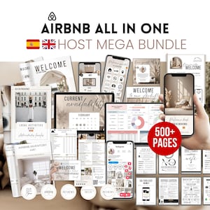 Pack de Bienvenida Airbnb Spanish English - Libro Cartel Imprimible para Alquileres Vacaciones - Información para Huéspedes - Cosas a Saber