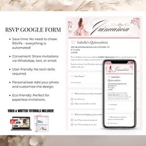 View of RSVP Google Form for Mis Quince Años Invitation – Online response and customization