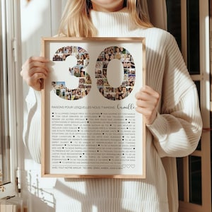 Regalo personalizzato per il 30° compleanno – Compleanno donna o uomo – Poster con biglietto stampabile – Idea originale Canva – Regalo unico