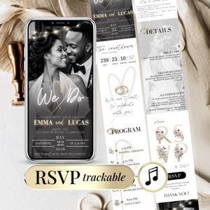 Digital Wedding Invitation with RSVP Page Countdown Timer, Editable Template, Online Wedding Website for Guests Digital Wedding Invite Canva