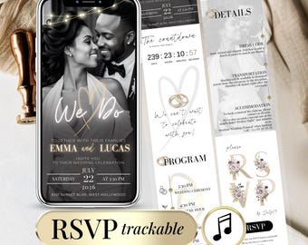 Digital Wedding Invitation with RSVP Page Countdown Timer, Editable Template, Online Wedding Website for Guests Digital Wedding Invite Canva