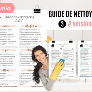 Airbnb Cleaning and maintenance guide, Canva template in French, Airbnb cleaning checklist, canva template, A4 format