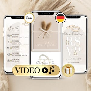 Invito di Nozze Video Animato | Canva Template Personalizzabile con RSVP | Wedding Video Invitation Digitale da Inviare su WhatsApp o SMS
