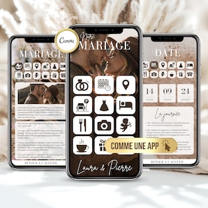 Faire-part mariage digitale, invitation mariage, faire part mariage numérique, invitation mariage originale, CANVA template mariage francais