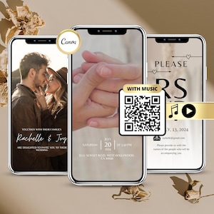 Invitation de mariage avec la musique Faire part mariage Vidéo Musique invitation de mariage électronique, invitation digitale