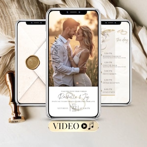 Invitación de Boda Digital Editable – Video Animado en Canva, RSVP, Estilo Minimalista, Enviar por WhatsApp o Mensaje de Texto