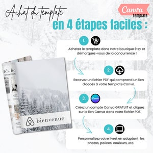 Livret d’accueil hiver chalet ski, 32 pages A4, Template Canva, Airbnb Template, Welcome Book Français, Livret d’accueil