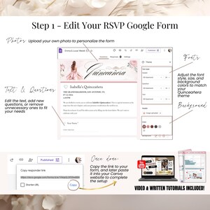 Step-by-step guide to edit your RSVP Form for Quinceañera invitation using Google Forms