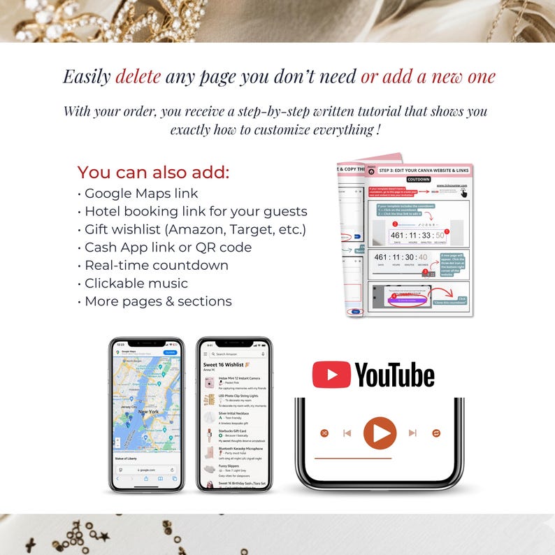 Sage Green Quinceanera Digital Invitation, Editable Template for 15th Birthday, Instant Download Floral Design Sweet 15 Invite RSVP Online image 5