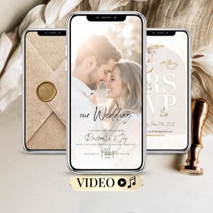 Geanimeerde videohuwelijksuitnodiging - Digitale huwelijksuitnodigingsvideosjabloon - Digitale huwelijksuitnodiging om te verzenden via WhatsApp SMS