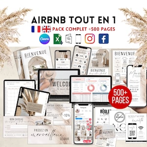 Airbnb Host Bundle French English Welcome book Bilingual Airbnb Host Bundle +500 pages Welcome Sign Posters Airbnb Instagram Airbnb Canva