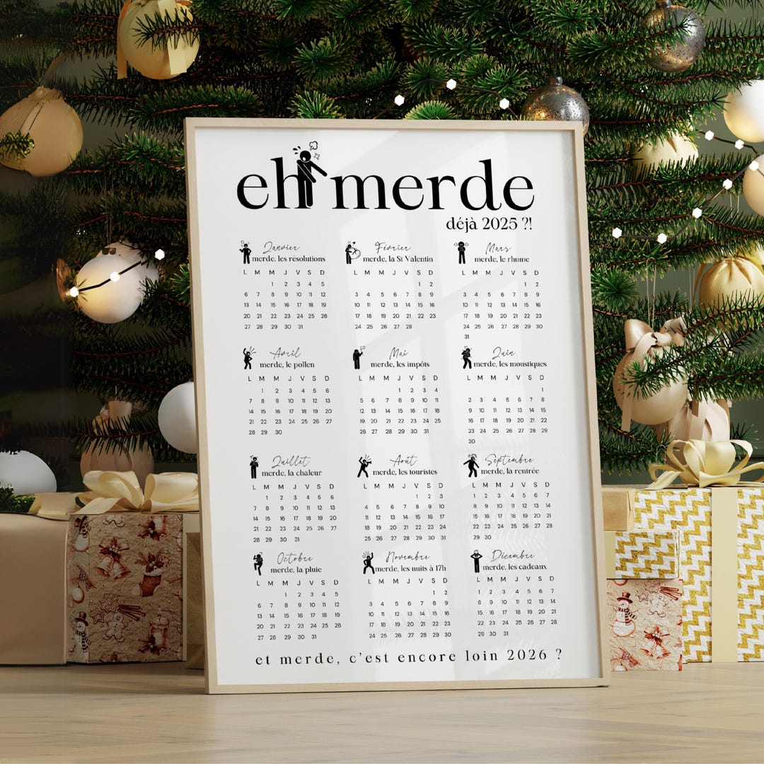 Shitty Calendar 2025 Christmas Gift for Men and Women Humorous Calendar