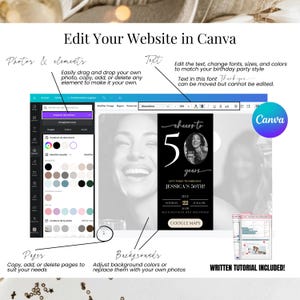 Digital birthday invitation for men and women, featuring a live countdown and an embedded RSVP form. The mobile invitation template also includes music and a modern design for a surprise party.