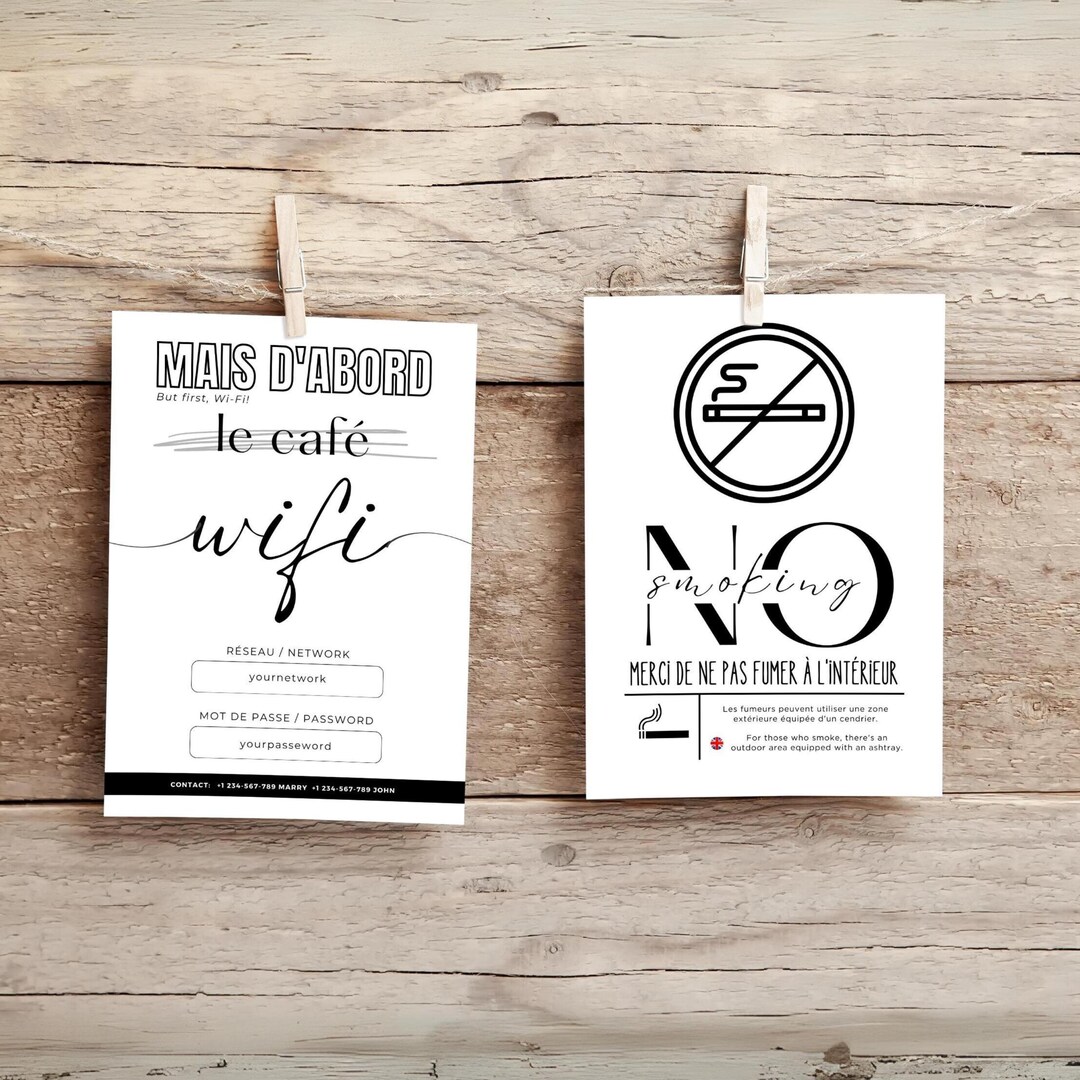 Multilingual Airbnb Signs Host Bundle French and English