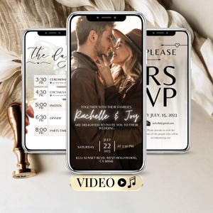 Simple Editable Wedding Video Invite, Animated Wedding Invitation, Wedding Video Card Template, Canva Wedding Invite
