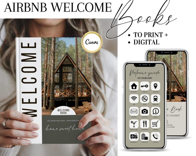 Airbnb Welcome Book Template Canva Host Bundle Kit Welcome Pack, Airbnb ...