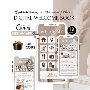 Digital Welcome Book Boho style | Airbnb Welcome Book I Welcome Guest Book | House Manual I Airbnb template I Airbnb bundle I Airbnb Welcome