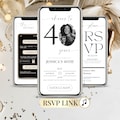 40th Birthday Invite Digital, Editable Template for Men & Women, Animated Party Invitation, Customizable eCard and RSVP Guest List Tracker product logo