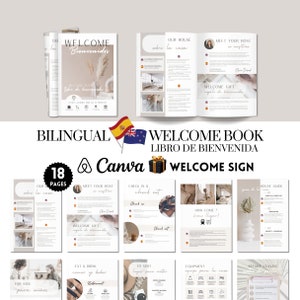 Engels Spaans welkomstboekje, AIRBNB, welkomstposter, huishuur, handleiding, seizoensverhuur, gastenkamer, gîte, hotel