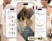 Invitation Mariage Faire-Part Numérique Canva | Invitation Mariage Vidéo Animée avec Musique | Modèle Personnalisable Français
