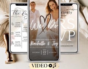 Digital Animated Wedding Invitation Electronic Wedding Editable Invitation Wedding Invitation Digital Wedding Invite