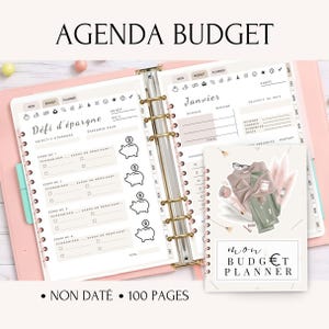 Pianificatore di budget Pianificatore finanziario stampabile in francese – Elenco di controllo delle spese dell'agenda – Gestione del monitoraggio del budget Mensile annuale senza data