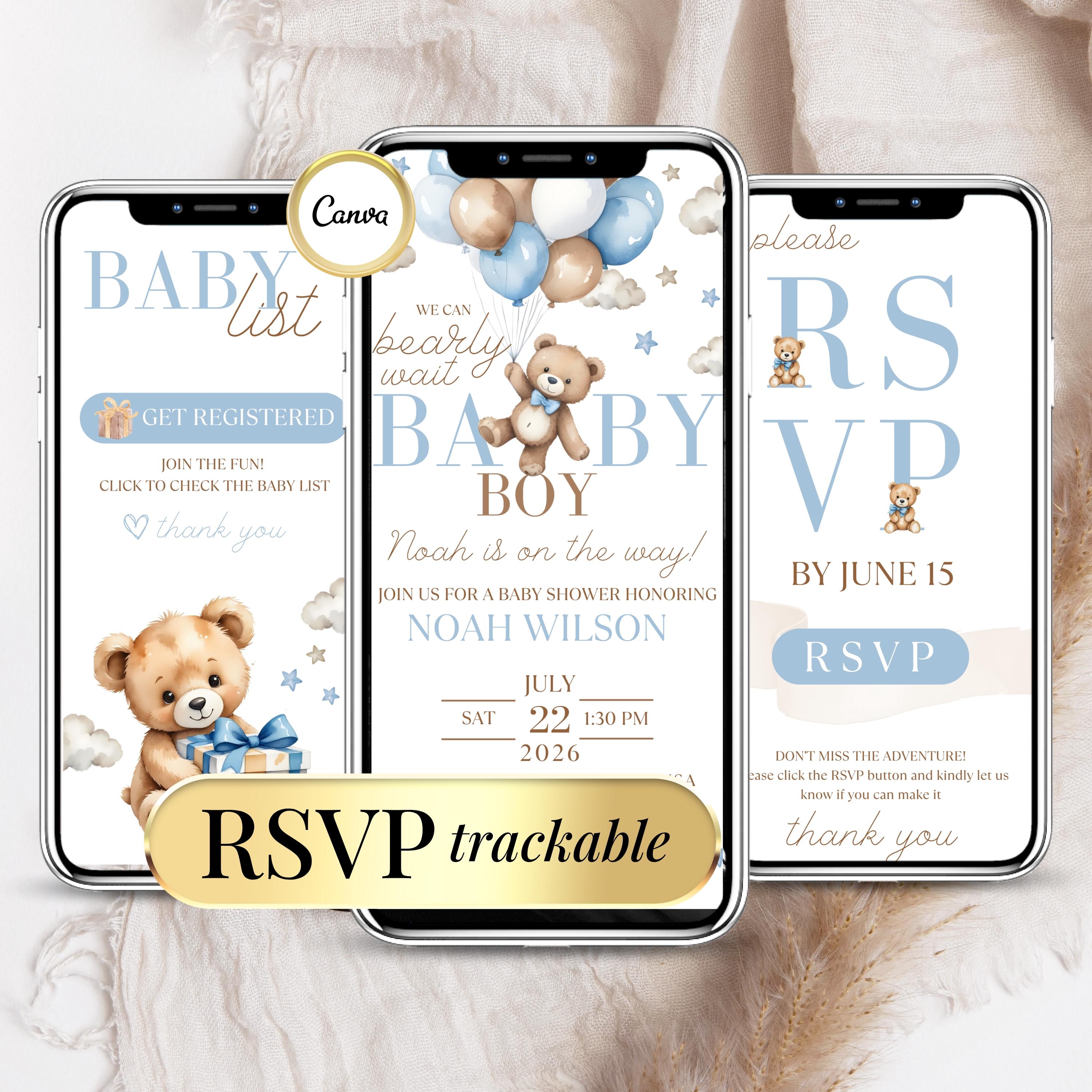 CHarmeFleur Baby Deko Banner - Willkommen Baby Teddybär Deko Set Für Babyparty