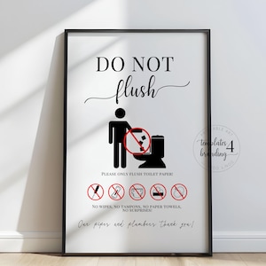 Cartello per carta igienica "Solo sciacquone" - Non lavare lo scarico del bagno di Airbnb Cartello per WC divertente - Poster per WC "Non gettare solo la carta igienica"