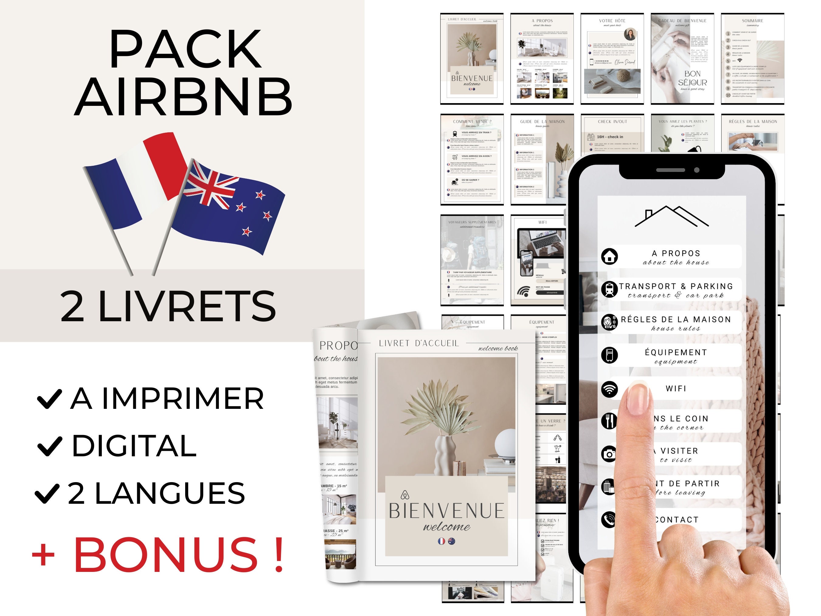PACK AIRBNB Livret D'accueil Francais Et Anglais 2 - Etsy UK