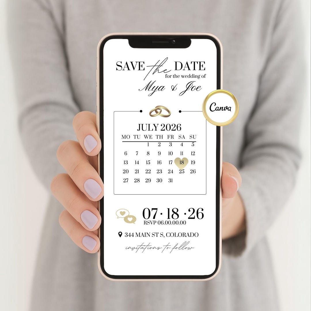 2026 Save the Date Calendar Digital Invitation - Save the Date Heart