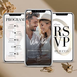Animated Wedding Invitation Video Custom Wedding Digital Invitation Editable Digital Canva Template Electronic Wedding Video Invitation