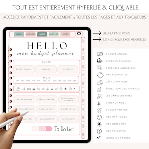 Budget Planner Français Digital non daté pour goodnotes, Suivi financier mensuel et annuel, Planificateur de Budget Non Daté, Agenda budget