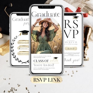 Graduation Invitation 2026 with RSVP Link, Editable Canva Template, Class of 2026 Graduation Party Digital Invite with RSVP Tracking