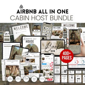 Pack Hôte Airbnb Chalet - Livret Accueil pour Location de Vacances - Airbnb Template PACK +400 pages - Airbnb Welcome Book Cabin Host Bundle