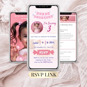 Invitación de cumpleaños infantil personalizable - Tarjeta digital Canva - RSVP con seguimiento y clic - Formulario en línea para todas las edades