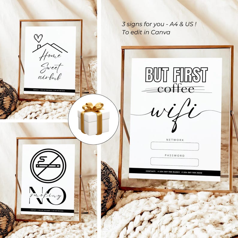 Editable Airbnb Signs Airbnb Sign House Rules Customizable Template