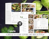 Livre de recettes à personnaliser, Modèle de livre de cuisine Canva, Cahier de recettes, Recette de cuisine, Template canva, Recette cuisine