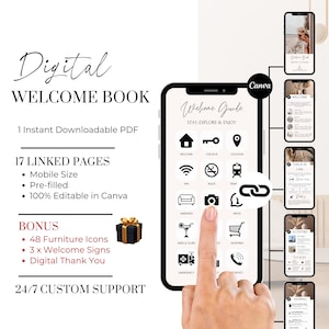 Interactive Airbnb Digital Welcome Book - Editable Guest Book - Canva ...