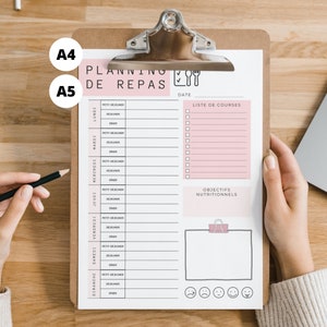 Printable weekly meal planning Portrait, Food Journal Planner, Meal Tracker, Food Journal, Printable PDF