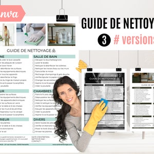 Airbnb Cleaning and Maintenance Guide, Canva Template in French, Airbnb Cleaning Checklist, Canva template, A4 format