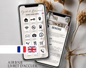 Airbnb Livret d'accueil Français Anglais Livret d'accueil Digital Bilingue Livret numérique, Location saisonnière vacances, Airbnb Canva