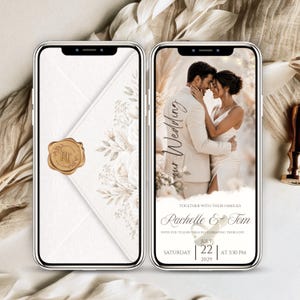 Digital Wedding Invitation Video Template | Canva Wedding Invite | Romantic Animated Save The Date Video | Editable Wedding Video Card