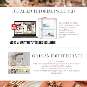 Wedding invitation Canva template with video and written tutorials included, easy setup, optional editing service, burnt orange wedding invitation RSVP website, terracotta wedding invitation, interactive fall autumn digital wedding invite