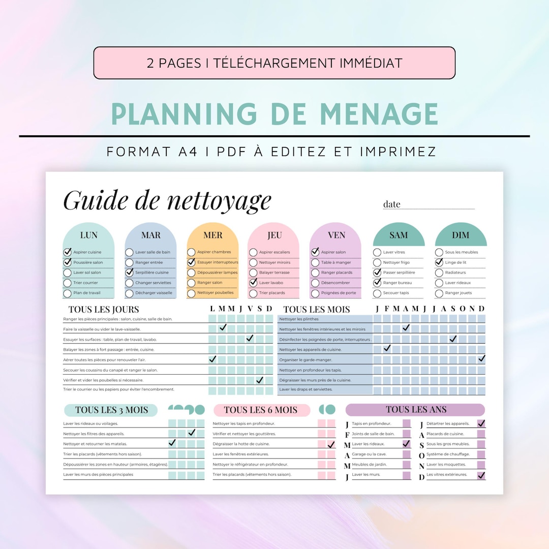 French Household Checklist for Airbnb and Home - Canva Template Cleaning  Schedule and Organization Guide - Downloadable List Template - Etsy, image size:1080x1080
