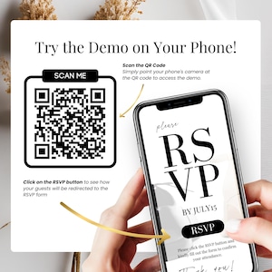 Digital Wedding Invitations With RSVP Link - Modern Canva Template ...