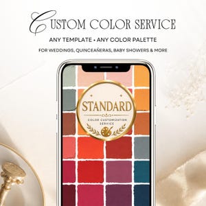 Custom Color Service | Wedding Invitation, Quinceañera, Save the Date | Birthday & Baby Shower Invite | Canva Template Color Change